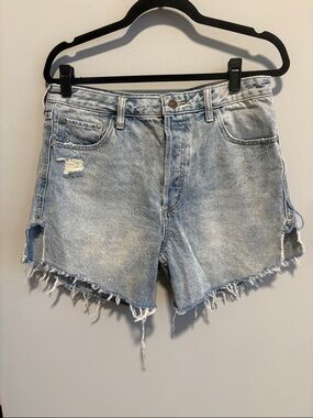 We The Free Light Blue Distressed Denim Cutoff Shorts